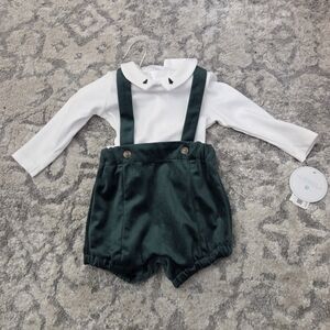 Edgehill Collection Forest Green and White Bodysuit